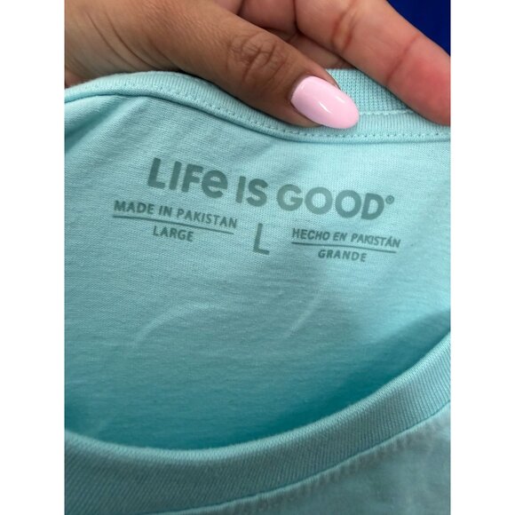 Life Is Good Blue Long Sleeve Graphic T-Shirt L Jeep Adventure Design - Picture 2 of 4
